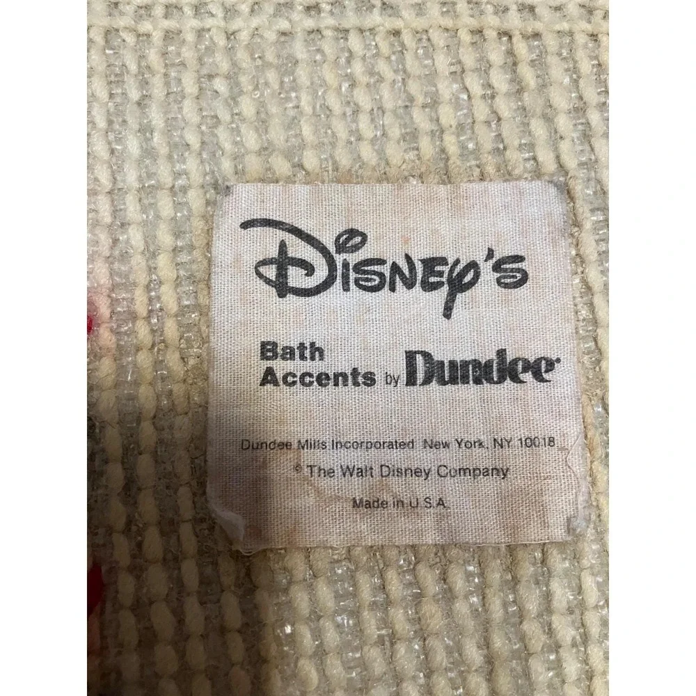 Vintage Disney Mickey Mouse Bath Rug Dundee Round Yellow Bathtub Bubbles 27in